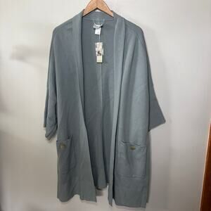 NWT Marla Wynne Chico's Kimono Sweater Lagenlook Dusty Blue Cotton Rayon Artsy S